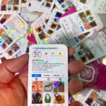 holographic sparkle insta business cards